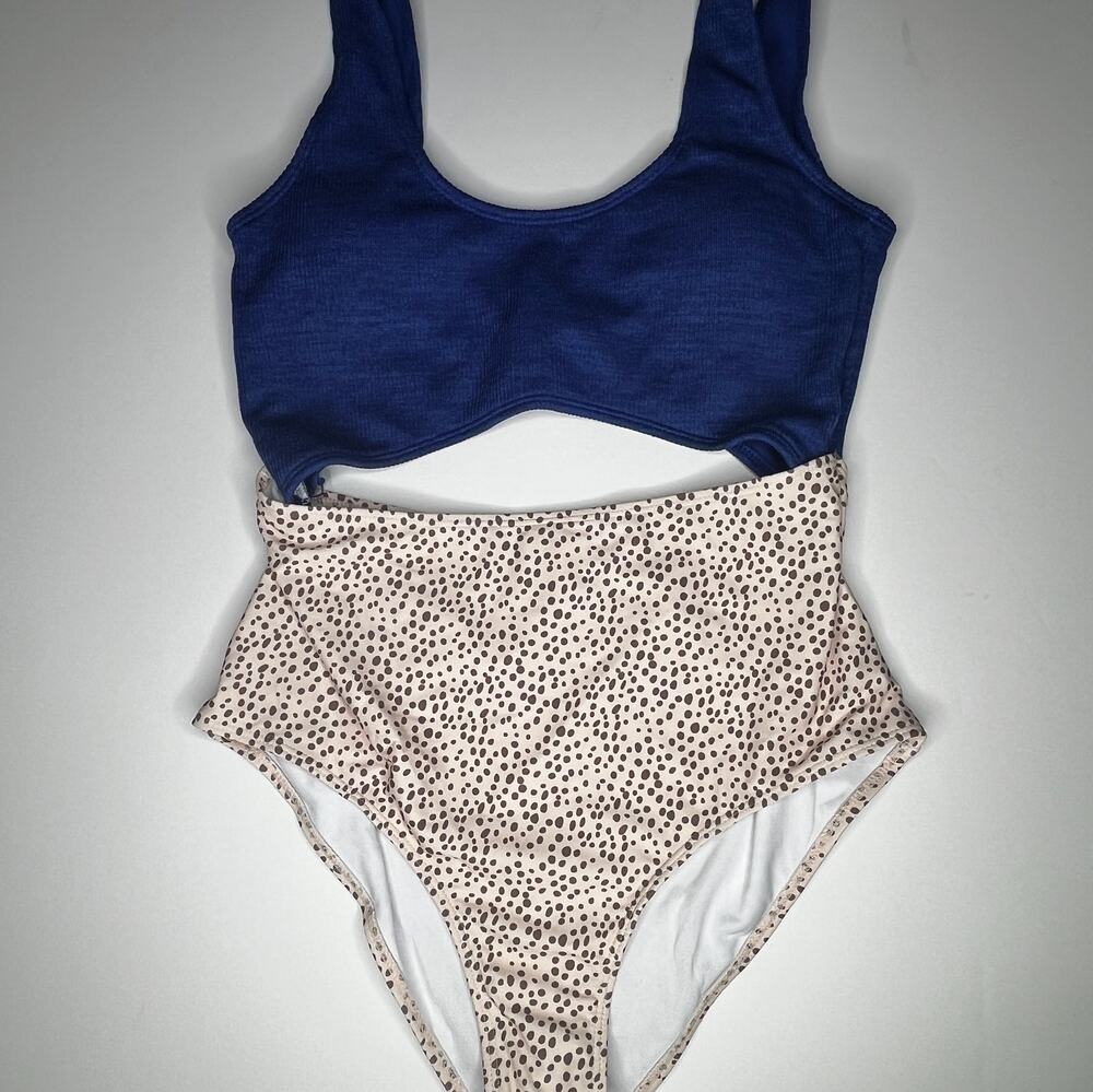 One Piece High Waist Swimsuit New L